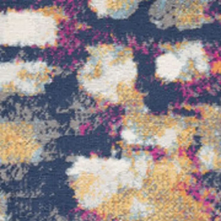 5' X 7' Blue and Gold Abstract Area Rug