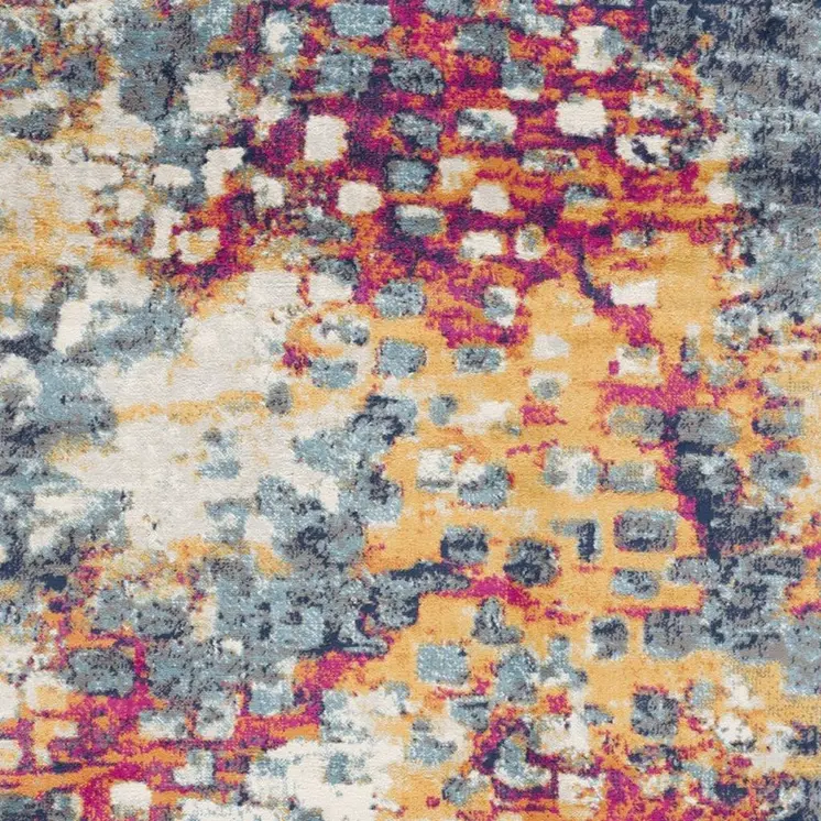 6' X 9' Blue and Ivory Abstract Area Rug