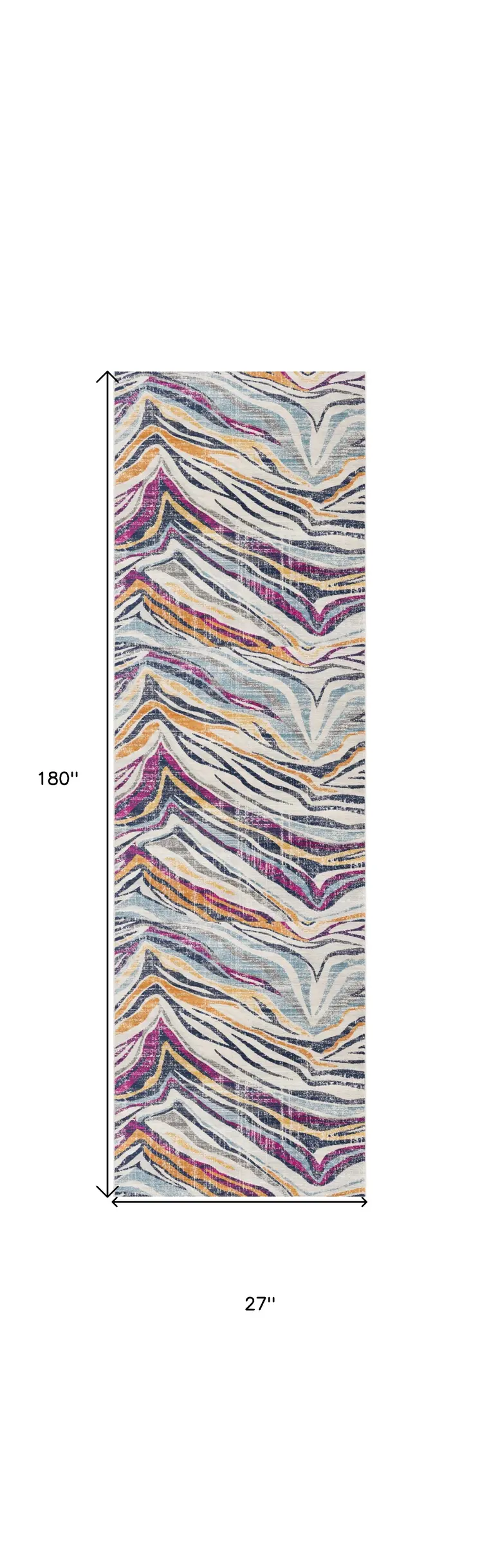 15' Blue And Gold Abstract Runner Rug