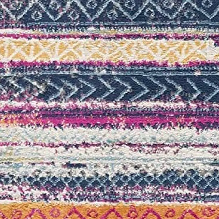 2' X 4' Multicolor Irregular Stripe Boho Area Rug