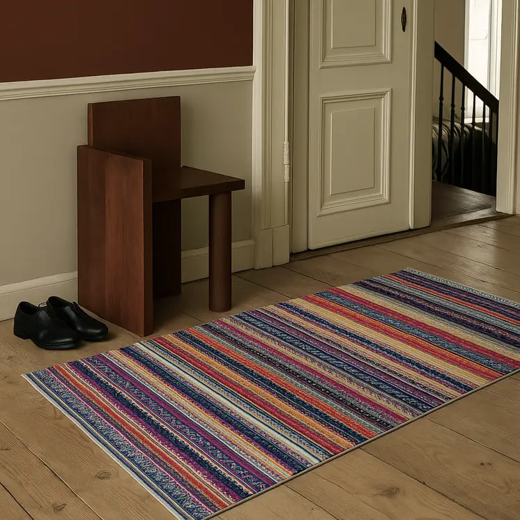 4' X 6' Multicolor Irregular Striped Area Rug