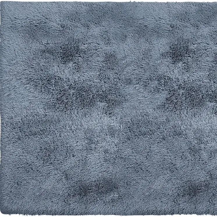 4' X 5' Gray Shag Power Loom Non Skid Area Rug