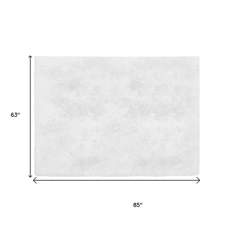 5' X 7' White Dhurrie Area Rug