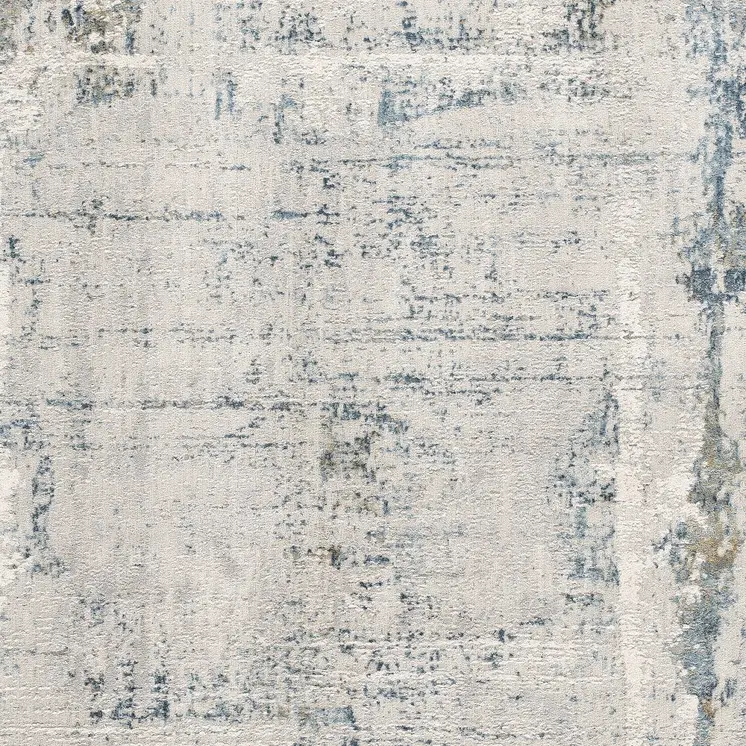 5' X 7' Blue and Ivory Abstract Area Rug