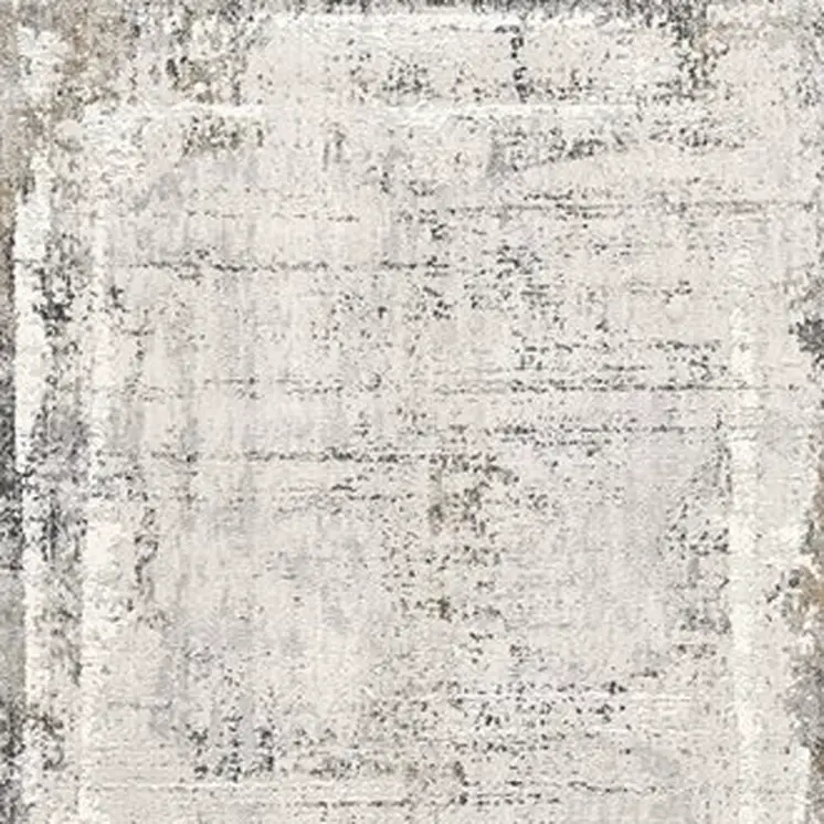 5' X 8' Gray and Ivory Abstract Power Loom Area Rug