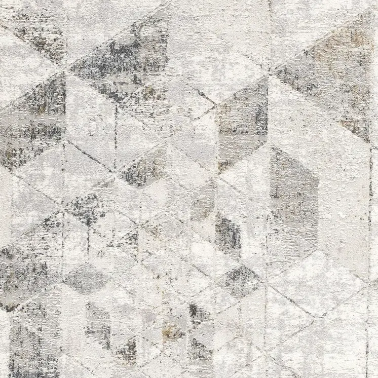 4' X 6' Gray and Ivory Abstract Power Loom Area Rug