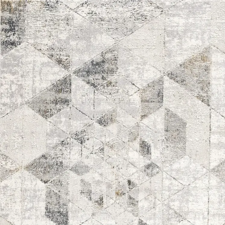 4' X 6' Gray and Ivory Abstract Power Loom Area Rug