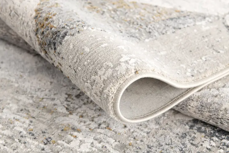7' X 10' Gray and Ivory Abstract Power Loom Area Rug