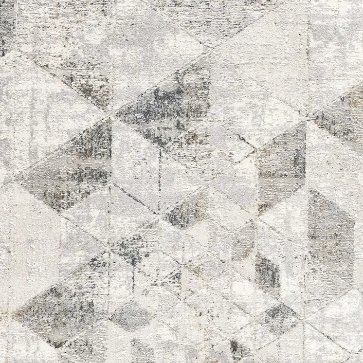 8' X 11' Gray and Ivory Abstract Power Loom Area Rug