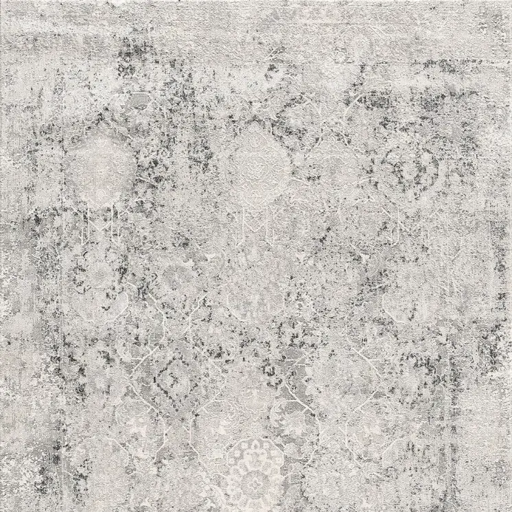 5' X 7' Gray and Ivory Abstract Area Rug