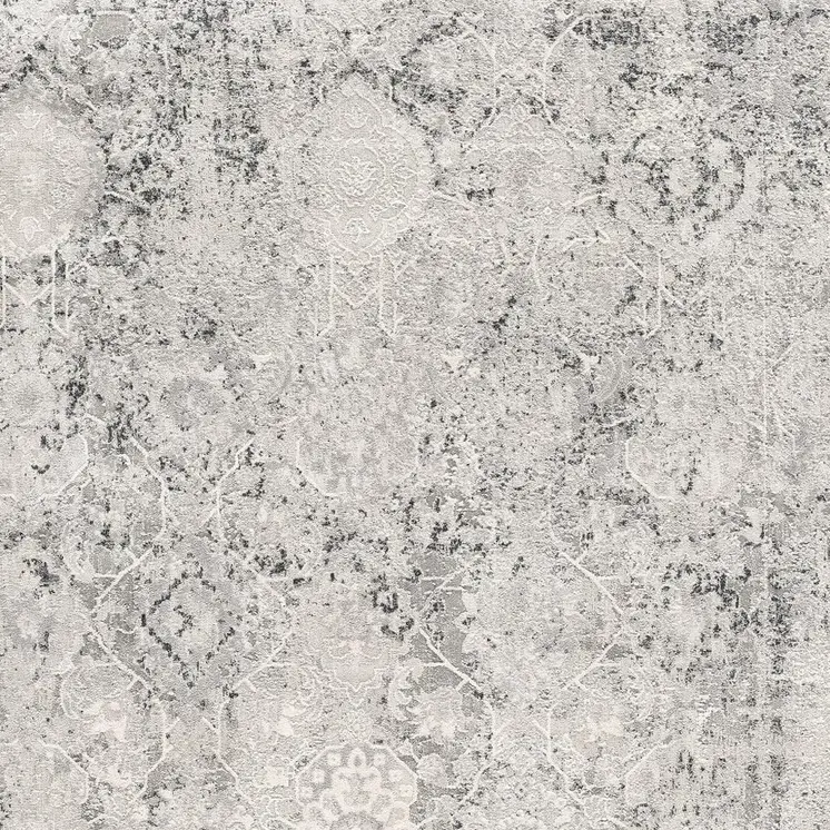 8' X 10' Gray and Ivory Abstract Area Rug