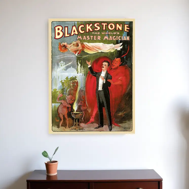 Vintage 1934 Blackstone Magic Unframed Print Wall Art