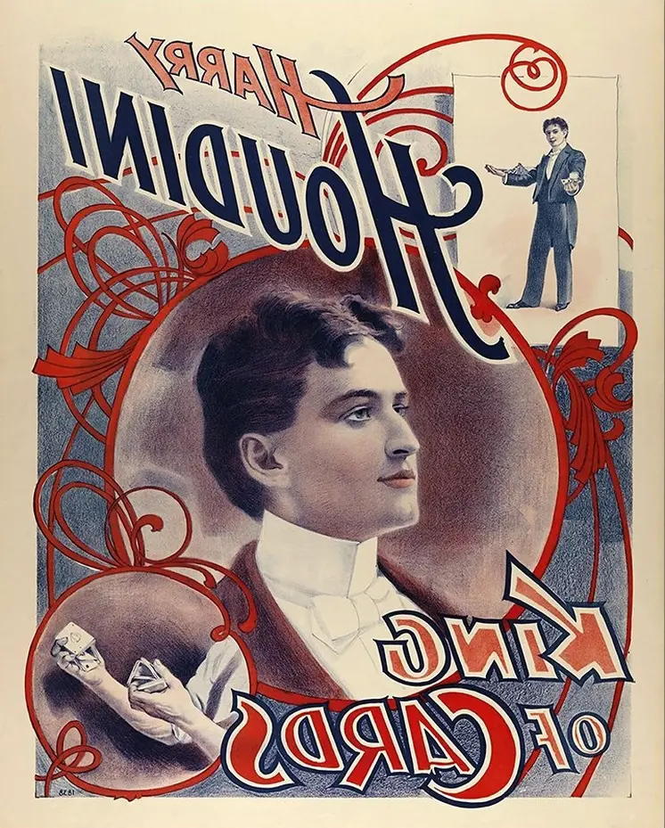 11" X 14" Houdini King Of Cards Vintage Magic Poster Wall Art