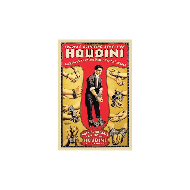 20" X 30" Houdini Handcuff King Vintage Magic Poster Wall Art