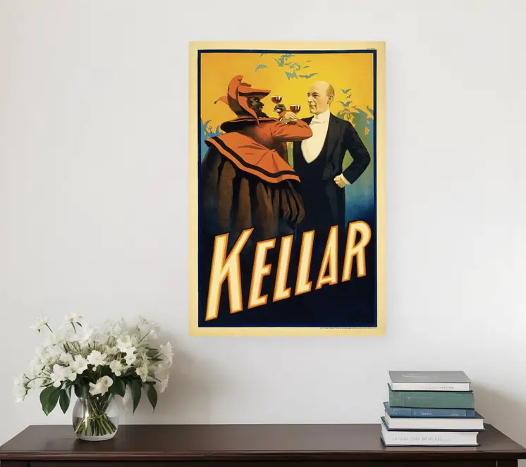 Kellar Having Drinks With The Devil Vintage Magic Unframed Print Wall Art