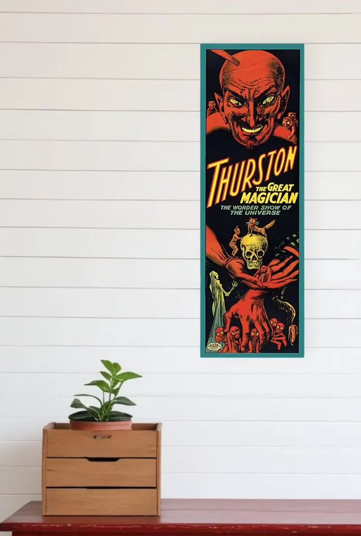 8" X 24" Thurston The Great Wonder Show Vintage Magic Poster Wall Art