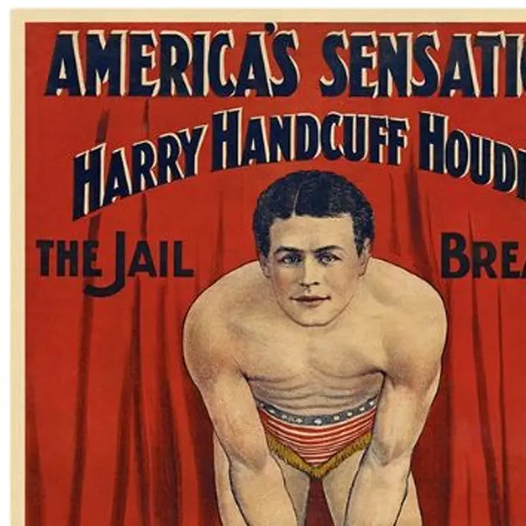 12" X 18" Houdini In Handcuffs Vintage Magic Poster Wall Art