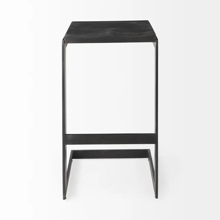 30" Black Solid and Manufactured Wood Backless Bar Height Bar Chair