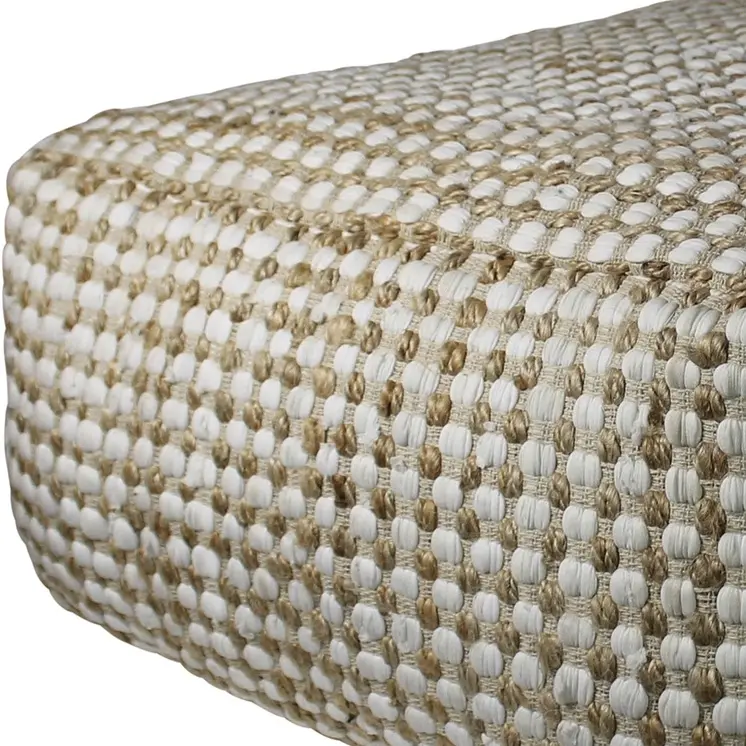 30" Natural Cotton Pouf Ottoman
