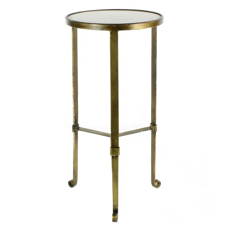 24" Brass Iron Square End Table
