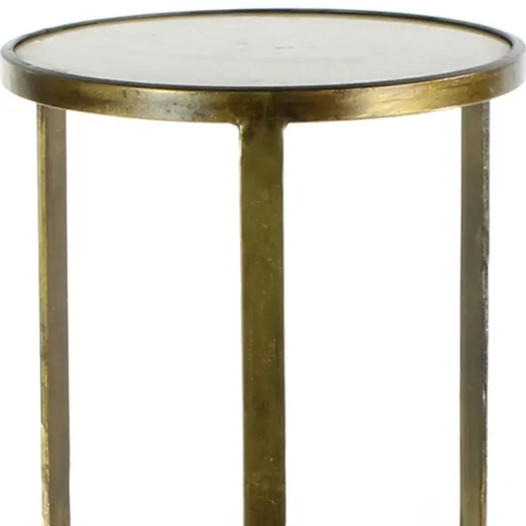24" Brass Iron Square End Table