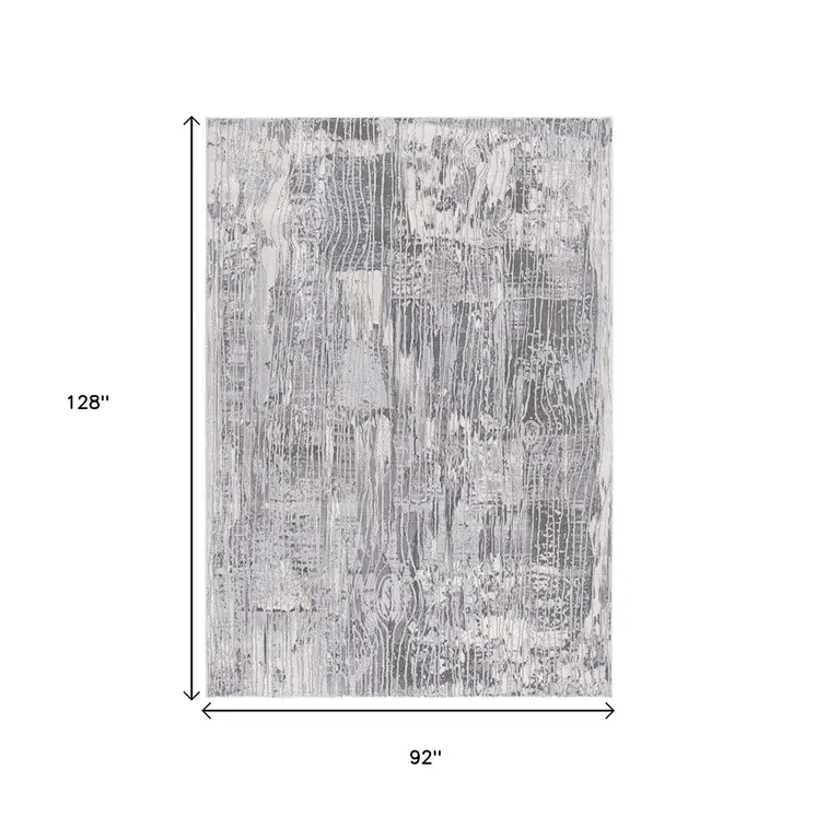 8' X 10' Blue Abstract Power Loom Area Rug