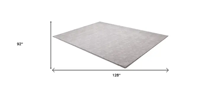 8' X 11' Gray Distressed Diamonds Area Rug