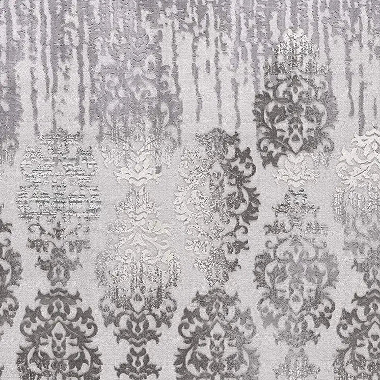 8' X 10' Gray Damask Power Loom Area Rug