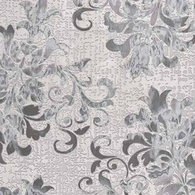 5' X 7' Blue Damask Power Loom Area Rug