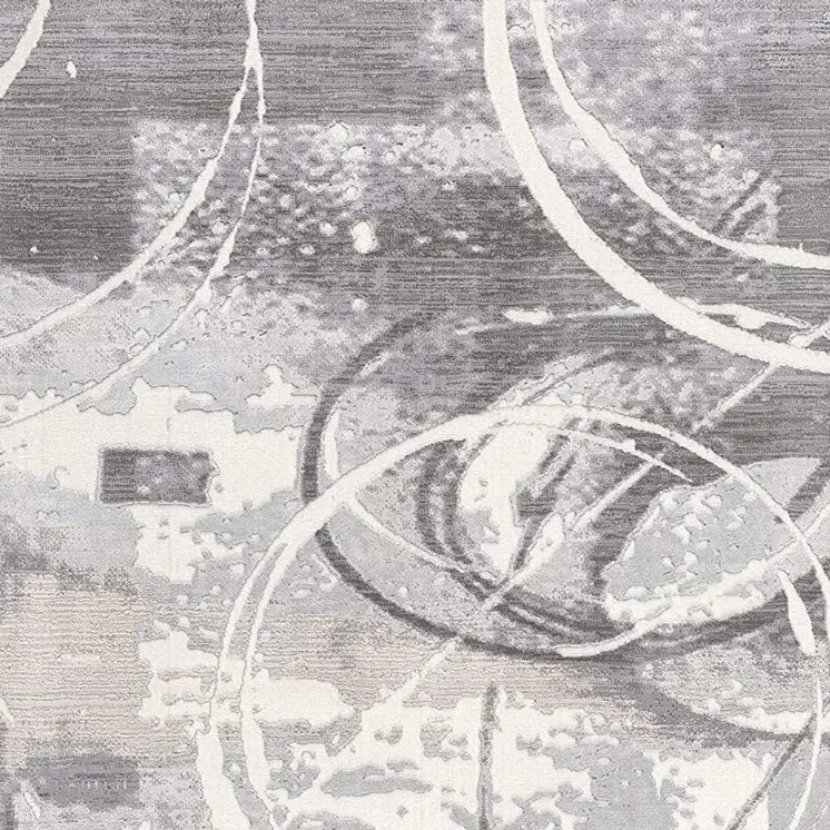 5' X 7' Gray Abstract Power Loom Area Rug