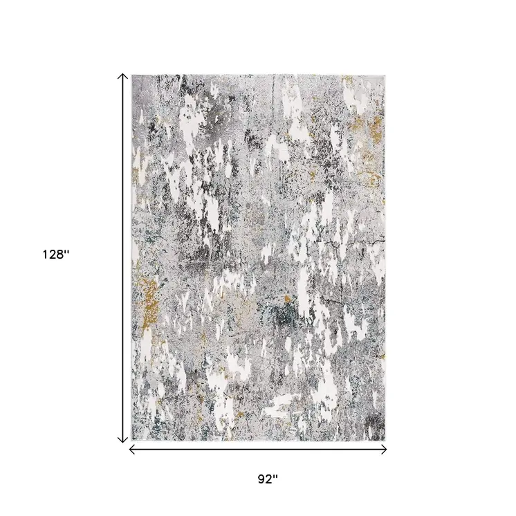 8' X 10' Gray Abstract Power Loom Area Rug