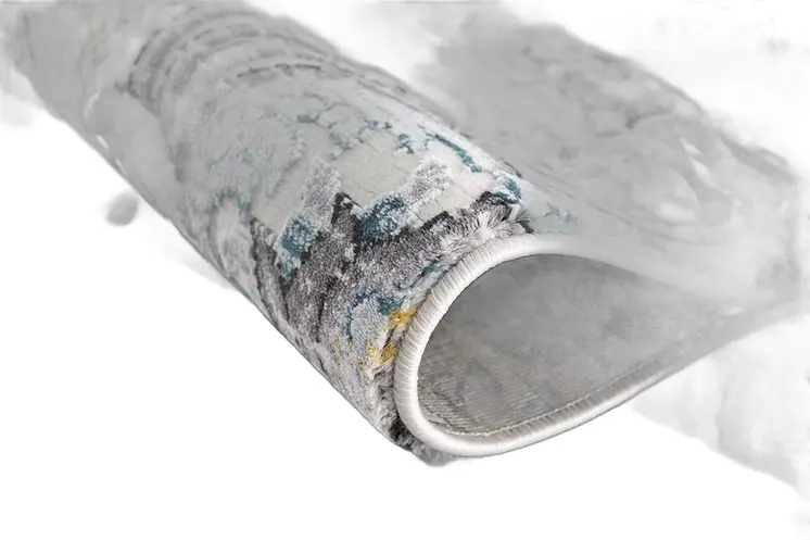 5' X 7' Gray Damask Power Loom Area Rug