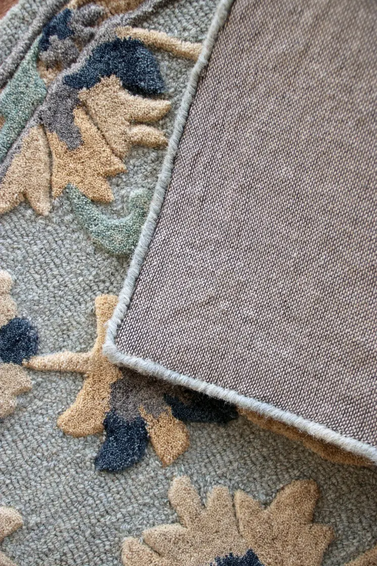 2' X 4' Blue And Beige Wool Hand Woven Area Rug