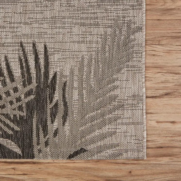 5' X 7' Beige Indoor Outdoor Area Rug