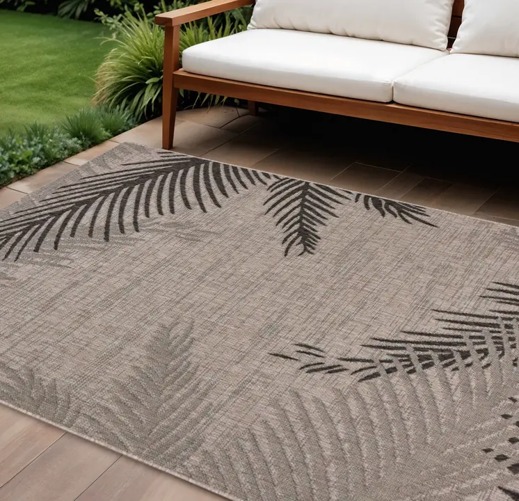 8' X 9' Beige Indoor Outdoor Area Rug