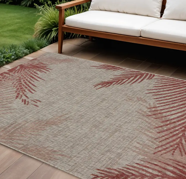 8' X 9' Beige Indoor Outdoor Area Rug
