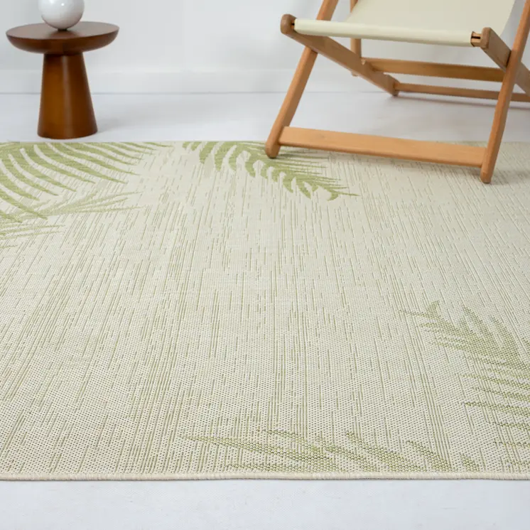 5' X 7' Beige Indoor Outdoor Area Rug