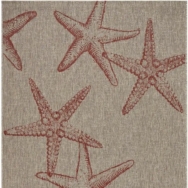 8' X 9' Beige Indoor Outdoor Area Rug