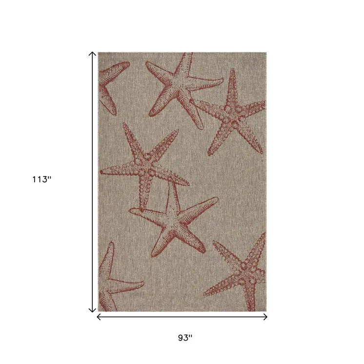 8' X 9' Beige Indoor Outdoor Area Rug