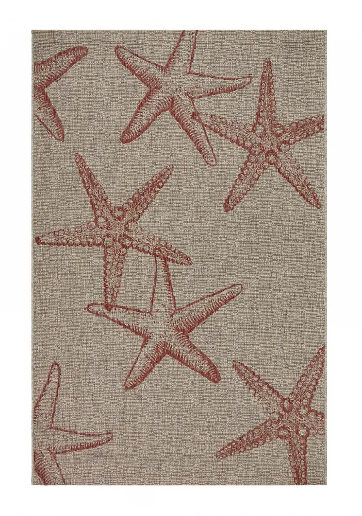 8' X 9' Beige Indoor Outdoor Area Rug