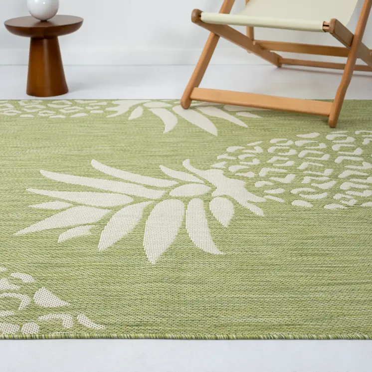5' X 7' Green Indoor Outdoor Area Rug