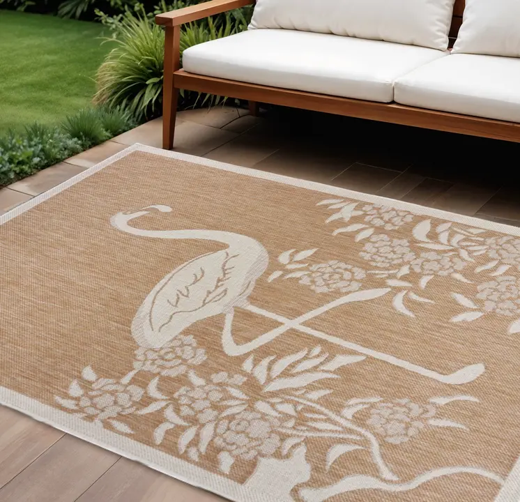 8' X 10' Beige Indoor Outdoor Area Rug