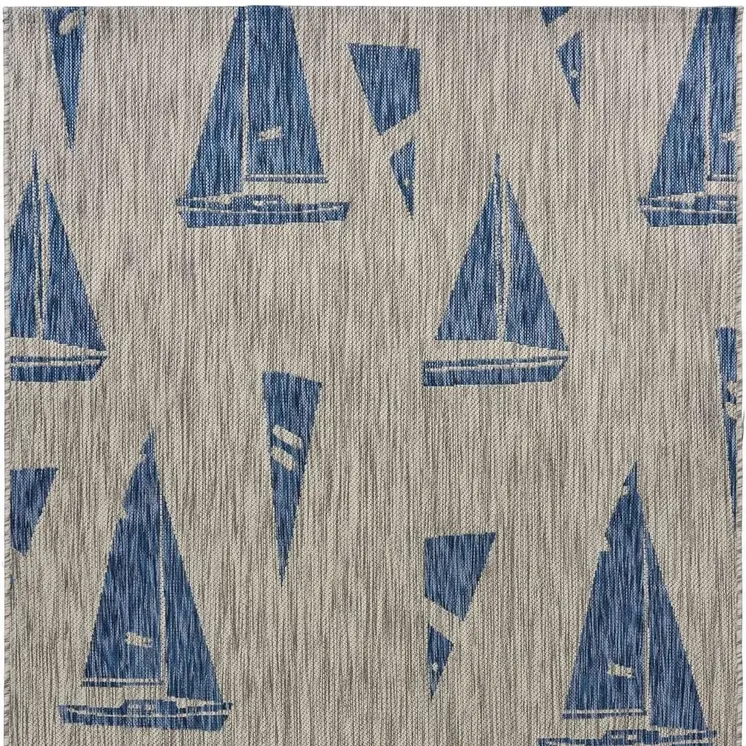 8' X 10' Gray Indoor Outdoor Area Rug
