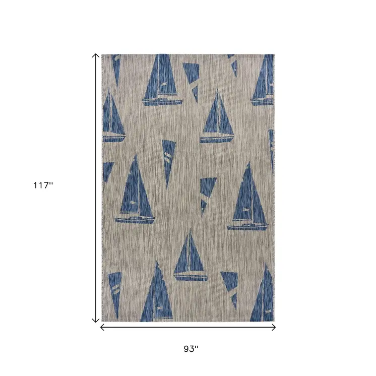 8' X 10' Gray Indoor Outdoor Area Rug