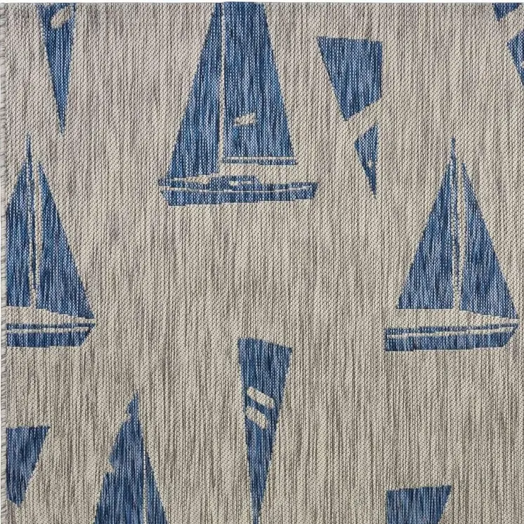 8' X 10' Gray Indoor Outdoor Area Rug