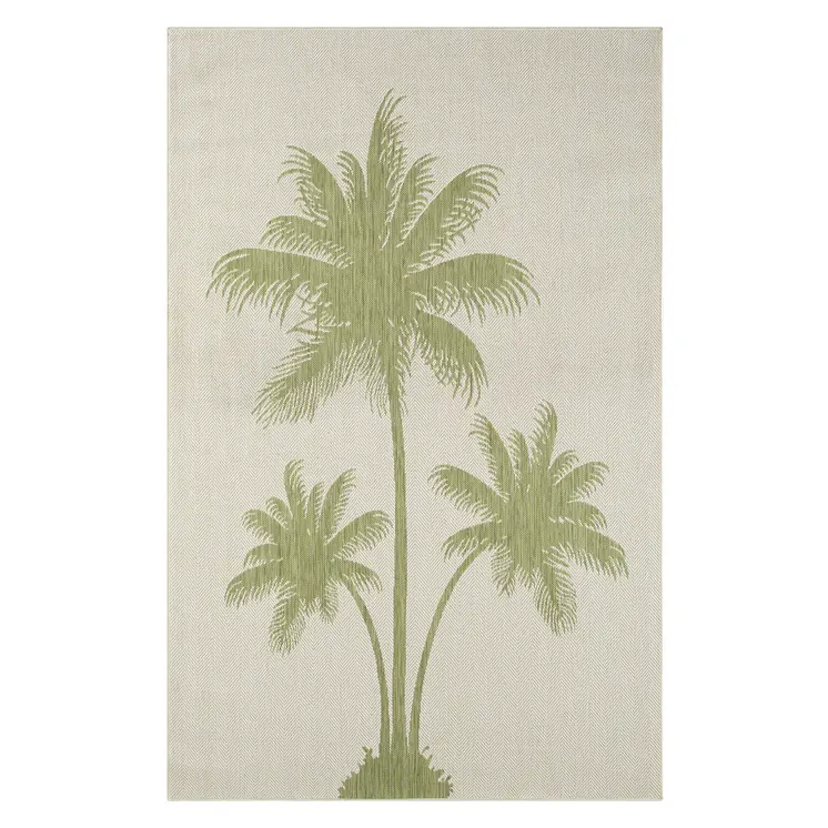 5' X 7' Beige Indoor Outdoor Area Rug