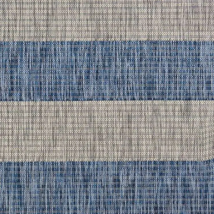5' X 7' Blue And Gray Indoor Outdoor Area Rug