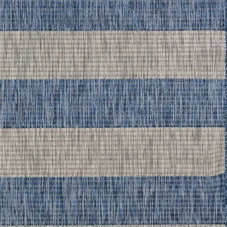 5' X 7' Blue And Gray Indoor Outdoor Area Rug