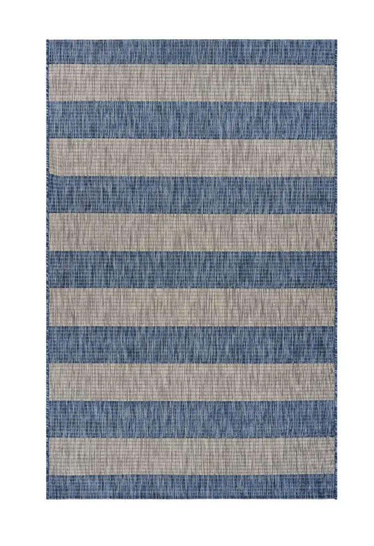 8' X 10' Blue And Gray Indoor Outdoor Area Rug