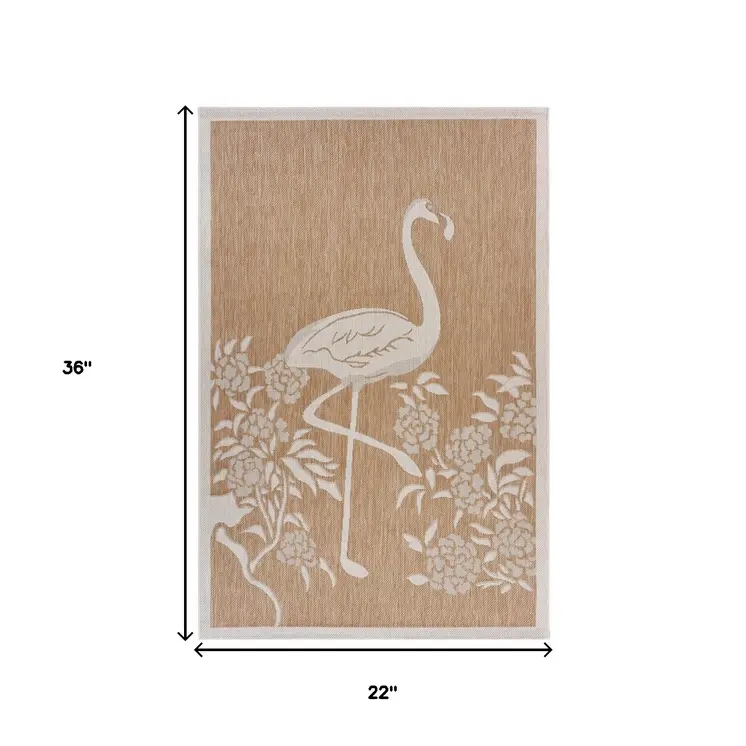 2' X 3' Beige Indoor Outdoor Area Rug